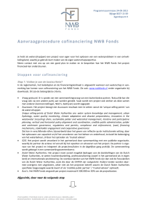 Aanvraagprocedure cofinanciering NWB Fonds