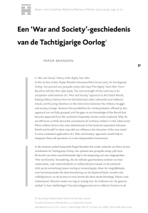 Een `War and Society`-geschiedenis van de Tachtigjarige Oorlog1