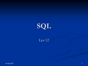 SQL en Datanormalisatie