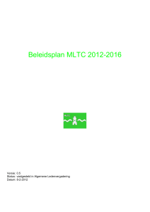 Beleidsplan MLTC 2012-2016