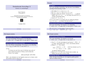 Basiswiskunde Hoorcollege 11 - Axioma`s en verzamelingen