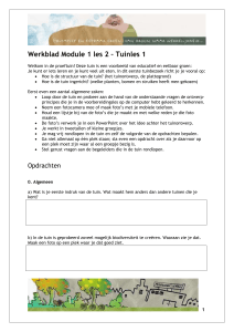 Werkblad Module 1 les 2 – Tuinles 1 Welkom in de proeftuin! Deze
