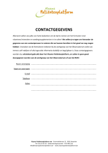Formulier contactgegevens - Vlaams Patiëntenplatform