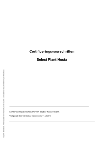 Certificeringsvoorschriften Select Plant Hosta