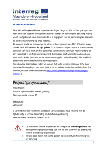 Leidraad aanvraag - Interreg Vlaanderen