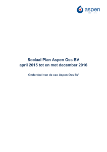 Sociaal Plan Aspen Oss BV april 2015 tot en met december