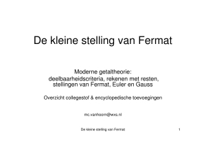 De kleine stelling van Fermat