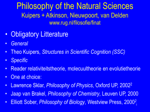 Philosophy of the Natural Sciences Kuipers + Atkinson, Nieuwpoort