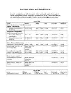 Herkansingen - BIOLOGIE Jaar 3 - Studiejaar 2014