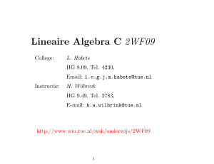 Lineaire Algebra C 2WF09