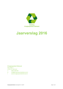 Jaarverslag 2016 Kringloopwinkel Helmond Noorddijk 2 5705 CX