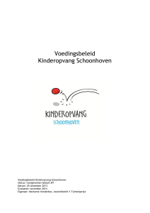 Voedingsbeleid Kinderopvang Schoonhoven