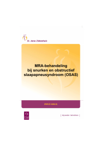 014 MRA-behandeling bij snurken en Obstructies