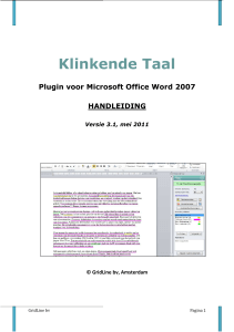 Handleiding bij Klinkende Taal Plugin voor MS Word 2007