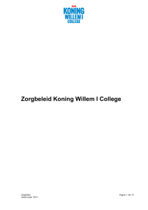 Zorgbeleid Koning Willem I College