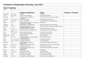 Professors of Wageningen University, June 2013