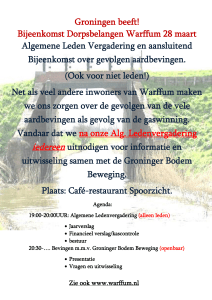 Uitnodiging ALV 2013 Dorpsbelangen Warffum poster