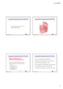 Congenitale Hypothyreoïdie 1981-2016 Congenitale