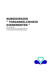 subsidiegids “ toegankelijkheid evenementen ”