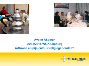 Aysim Akpinar 26/03/2015 WGK Limburg Arthrose en pijn cultuur