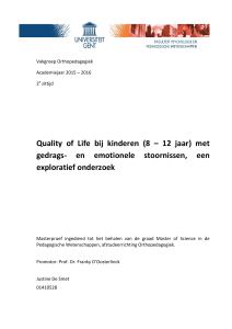Quality of Life bij kinderen (8 – 12 jaar) met gedrags