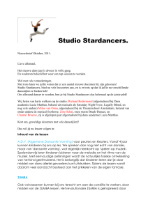 Studio Stardancers. Nieuwsbrief Oktober, 2011. Lieve allemaal, Het