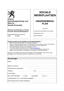 Ondernemingsplan Vlaams Subsidieagentschap voor Werk en