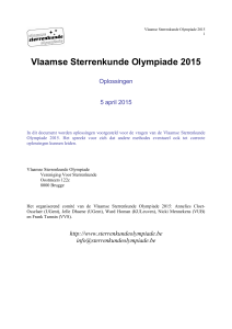 Vlaamse Sterrenkunde Olympiade 2015