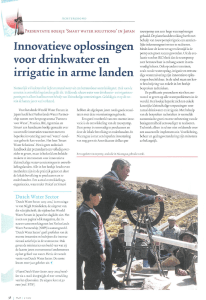 Innovatieve oplossingen voor drinkwater en irrigatie in arme landen