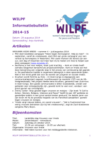 WILPF Informatiebulletin 2014-15 Datum: 29 augustus 2014