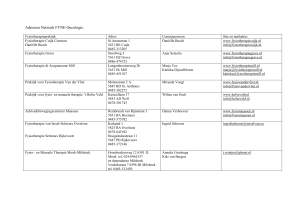 Adressen Netwerk FYNE Oncologie. Fysiotherapiepraktijk Adres