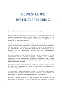 GEWESTELIJKE BELEIDSVERKLARING