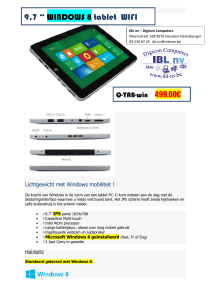 9,7 “ WINDOWS 8 WINDOWS 8 tablet WIFI