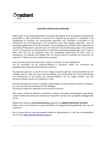 VACATURE: PRODUCTION-SUPERVISOR Radiant Color is een