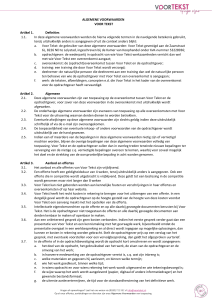 ALGEMENE VOORWAARDEN VOOR TEKST Artikel 1. Definities 1.1