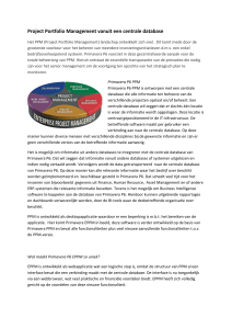 Project Portfolio Management vanuit een centrale database