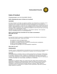 Code of Conduct - Universiteit Utrecht