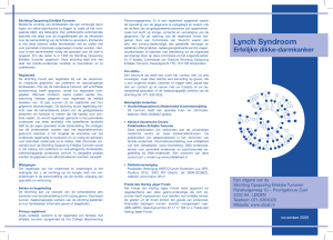 Lynch Syndroom - Stichting Opsporing Erfelijke Tumoren
