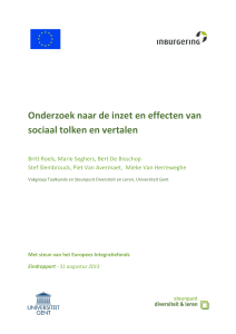 Onderzoek naar de inzet en effecten van sociaal tolken en vertalen