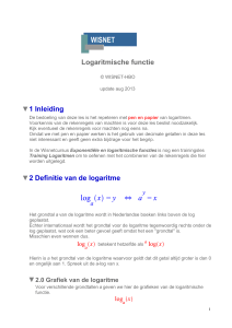 Logaritmische functie 1 Inleiding 2 Definitie van de logaritme