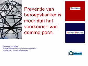 Preventie van beroepskanker is meer dan het voorkomen