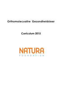 Orthomolecualire Gezondheidsleer Curriculum 2015