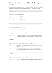 Wiskunde oefentoets hoofdstuk 6: De afgeleide functie