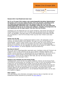 NLdoet 2014: heel Nederland doet mee! Op 21 en 22 maart 2014
