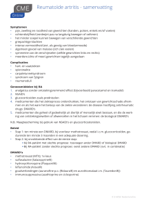 Reumatoïde artritis - samenvatting - CME