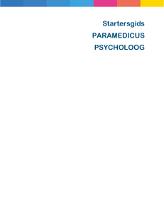 Startersgids PARAMEDICUS PSYCHOLOOG - Acerta