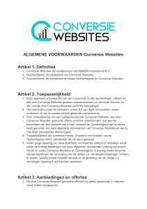 ALGEMENE VOORWAARDEN Conversie Websites Artikel 1