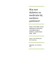 Wat met diabetes en medicatie bij nuchtere