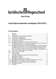 Inschrijvingsvoorwaarden studiejaar 2003 / 2004