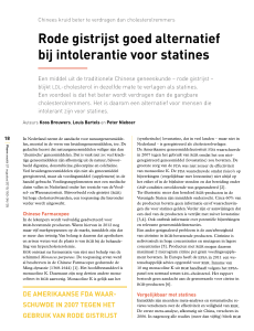 Rode gistrijst goed alternatief bij intolerantie voor statines